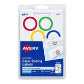 Avery® Removable Color-Coding Labels, Removable Adhesive, Assorted Colors, 1-1/4" Diameter, 400 Labels (5407)