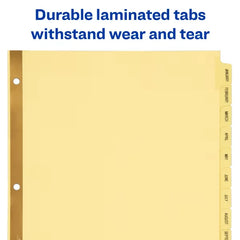 Avery® Preprinted Dividers, 12-Tab Set, Jan.-Dec. (11307)