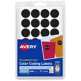 Avery® Color-Coding Removable Labels, 3/4 Inch Round Stickers, Black, Non-Printable, 1,008 Dot Stickers Total (5459)