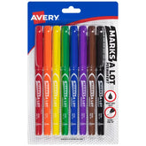 Avery(R) Marks A Lot(R) Permanent Markers, Pen-Style Size, Ultra Fine Tip, 8 Assorted Markers (09231)