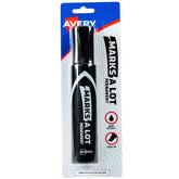 Avery® Marks A Lot® Permanent Markers, Jumbo Desk-Style Size, Chisel Tip, Black Marker (24138)