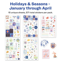 Avery® Holidays and Seasons Planner Sticker Pack, 15 Sheets, 571 Total (6776)