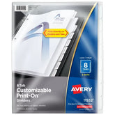 Avery® Print-On™ Dividers, 8 Tabs, 5 Sets (11552)