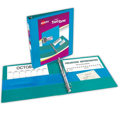 Avery® Two-Tone Durable View 3 Ring Binder, 1 Inch Slant Rings, Blue/Teal Binder (17290)
