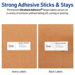 Avery® Waterproof Shipping Labels with Sure Feed®, 3-1/3" x 4", White, Laser Compatible, 300 Labels Total (5524)