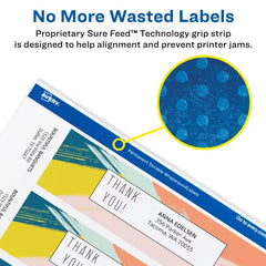 Avery® 7-17/20" x 1-3/4" Wraparound Rectangle Labels with Sure Feed™, 50 Labels, Permanent Adhesive, Textured White (22838)
