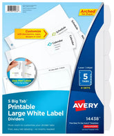 Avery® Big Tab™ Large Label Dividers, Easy Peel® Labels, 5 Tabs, 4 Sets (14438)