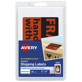 Avery® Fragile Shipping Labels, 3" x 5", Non-Printable, 40 Rectangle Labels Total (5283)