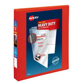 Avery® Heavy-Duty View Binder, 1" One-Touch Rings, 275-Sheet Capacity, DuraHinge™, Red (79170)