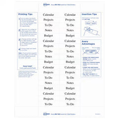 Avery® Big Tab™ Insertable Divider Insert Sheet Refills, 5-Tab, 3 Sheets, 54 Inserts (11227)
