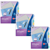 Avery® Big Tab™ Write & Erase Durable Plastic Dividers, 8-Tab Sets, Pastel Multicolor, 3 Sets (31351)
