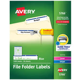 TrueBlock® File Folder Labels, 2/3” x 3-7/16”, 1,500 Printable Labels, Permanent Adhesive, White/Blue (5766)