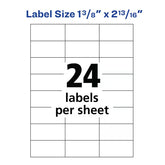 Avery® Address Labels for Copiers 1-3/8" x 2-13/16", 2,400 White Labels (5363)