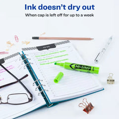 Avery(R) Hi-Liter(R) Desk-Style Highlighters, SmearSafe(R), Chisel Tip, 1 Fluorescent Green Highlighter (24020)