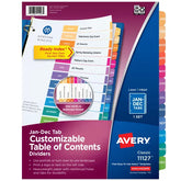 Avery® Ready Index® Jan-Dec Dividers, 12 Tab Sets, Customizable Table of Contents, Multicolor Tabs (11127)