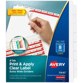 Avery® 8-Tab Extra-Wide Dividers, Works with Sheet Protectors, Index Maker Customizable White Tabs, 5 Sets (11441)