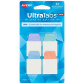 Avery® Ultra Tabs® Luxe Collection Mini Tabs, 1" x 1-1/2", Pastel Shimmer Designs, 32 Tabs (74149)