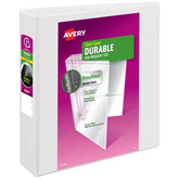 Avery® Durable View 3 Ring Binder, 2 Inch Slant Rings, 530-Sheet Capacity, 1 White Binder (17032)