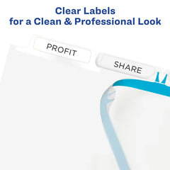 Avery® Print & Apply Clear Label Dividers, Index Maker® Easy Peel® Printable Labels for Copiers, 5 White Tabs, 5 Sets (11421)