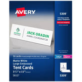 Avery® Printable Tent Cards, 3.5" x 11", White with Embossed Border, 50 Blank Place Cards for Laser and Inkjet Printers (5309)