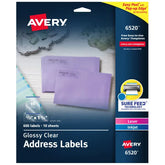Avery® Easy Peel® Address Labels, Glossy, Clear, 2/3" x 1-3/4", 600 Labels (6520)