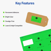 Avery Address Labels with Sure Feed, 1" x 2-5/8", Neon Green, Laser & Inkjet Compatible, 750 Labels Total (5971)
