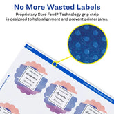Avery® 2-1/2" Diameter Scallop Round Labels with Sure Feed™, Textured Matte White, 90 Labels, Permanent Adhesive (8218)