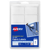 Avery® No-Iron Fabric Labels, 1" x 1-3/4", Washer and Dryer-Safe Labels, Non-Printable, 100 Blank Labels Total (40723)