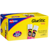 Avery(R) Glue Stick, White, 1.27 oz., Washable, 18 Permanent Glue Sticks, Value Pack (00192)
