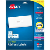 Avery® Easy Peel® Address Labels with Sure Feed®, 1" x 2-5/8", White, 300 Blank Mailing Labels (18160)
