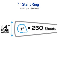 Avery® Heavy-Duty View Binders, 1" One Touch Slant Rings, 250-Sheet Capacity, 1.4" Spine, Assorted Pastel Colors (4-Pack of 79631)