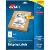 Avery® TrueBlock® Half-Sheet Shipping Labels, 5-1/2" x 8-1/2", White, 50 Blank Mailing Labels (8126)