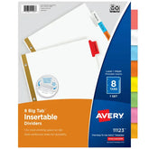 Avery® Big Tab™ Insertable Dividers, 8-Tab Set, Multicolor (11123)