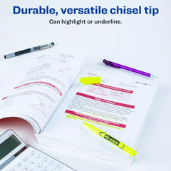 Avery® Hi-Liter® Pen-Style Highlighters, SmearSafe®, Chisel Tip, 1 Fluorescent Yellow Highlighter (23591)
