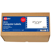Avery® White Computer Labels, 2-15/16" x 5", Dot Matrix Labels and Pin-Feed Labels, 3,000 Total (4076)