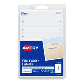 File Folder Labels on 4” x 6” Sheets, Easy Peel, White, Print or Handwrite, 2/3” x 3-7/16”, 252 Labels (5202)