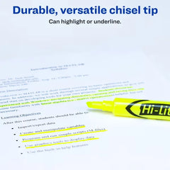 Avery(R) Hi-Liter(R) Desk-Style Highlighters, SmearSafe(R), Chisel Tip, 36 Fluorescent Yellow Highlighters (98208)