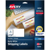 Avery® Shipping Labels with Sure Feed®, 2" x 4", Matte White, Inkjet Printer Compatible, 200 Labels (8253)