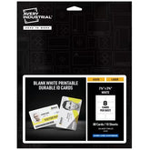 Durable ID Cards, 2.125" x 3.375", Laser Printable Both Sides, Blank White, 80 Total (61610)