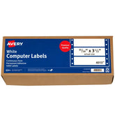 Avery® White Computer Labels, 15/16" x 3-1/2", Dot Matrix Labels and Pin-Feed Labels, 5,000 Total (4013)