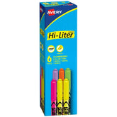 Avery(R) Hi-Liter(R) Pen-Style Highlighters, SmearSafe(R), Chisel Tip, 6 Assorted Color Highlighters (23565)