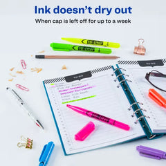 Avery(R) Hi-Liter(R) Pen-Style Highlighters, SmearSafe(R), Chisel Tip, 6 Assorted Color Highlighters (23585)