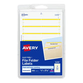 File Folder Labels on 4" x 6" Sheets, Easy Peel, White/Yellow, Print or Handwrite, 2/3" x 3-7/16", 252 Labels (5209)