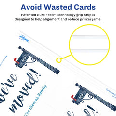 Avery® Postcards with Rounded Corners and Sure Feed® Technology, 3-1/2" x 5", Matte White, 100 Total, Laser/Inkjet Printable Cards (5625)