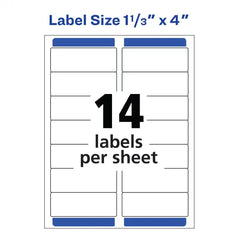 Avery® Easy Peel Printable Address Labels with Sure Feed®, 1-1/3" x 4", White, 1,400 Blank Mailing Labels for Laser Printers (5162)