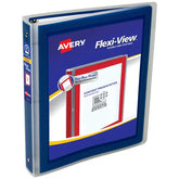 Avery® Flexi-View™ Binder, 1" Round Rings, 175-Sheet Capacity, Navy Blue (17685)