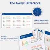 Avery® Easy Peel® Return Address Labels, Sure Feed™ Technology, Permanent Adhesive, 2/3" x 1-3/4", 1,500 Labels (8195)