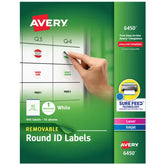 Avery Multiuse Removable Round Labels with Sure Feed, 945, 1", White Labels (6450)