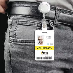 Durable Tall ID Badges & Name Tags, 3.375" x 2.125", Laser Printable Both Sides, Blank White, 80 Total (61612)