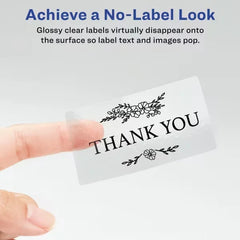 Avery&reg; 2" x 3" Rectangle Labels with Sure Feed&trade;, 80 Labels, Permanent Adhesive, Glossy Clear (22822)